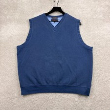 Tommy Hilfiger Sweater Vest Mens Size Large Blue V Neck Cotton VTG 90s
