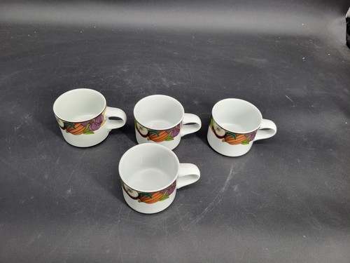 Sef Of 4 Dansk Cornucopia Dinnerware 2 3/4" Flat Coffee Cups - Made in Portugal - Picture 9 of 24