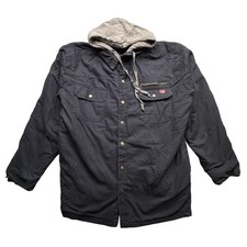 Wrangler Canvas Hooded Work Jacket 55253 Mens XL UNSTITCHING FLAW Quilt Lined
