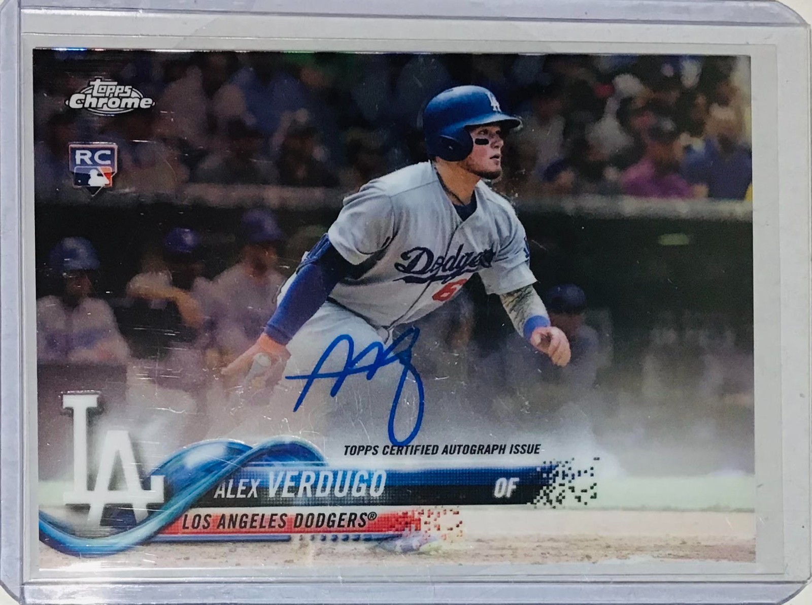 2018 Topps Chrome Alex Verdugo Rookie Auto RC Rookie #RA-AV Los Angeles Dodgers