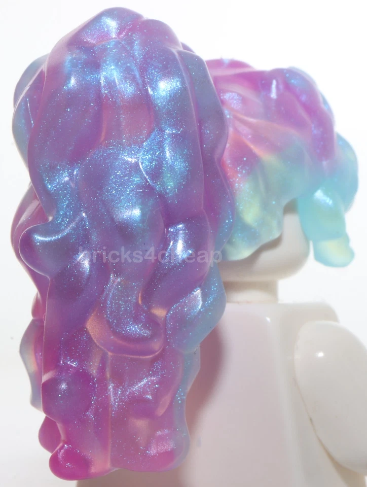 Lego Satinado Trans Azul Claro Pelo Femenino Largo Ondulado Espalda Alta Cola de Caballo Foto 3 de 3