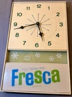 Vintage Fresca Lighted Wall Clock, Snowflake Design, 1970s