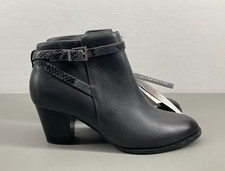 Vionic Upton Ankle Boots Size 9 Gray Leather Heeled Booties Comfort Shoes New
