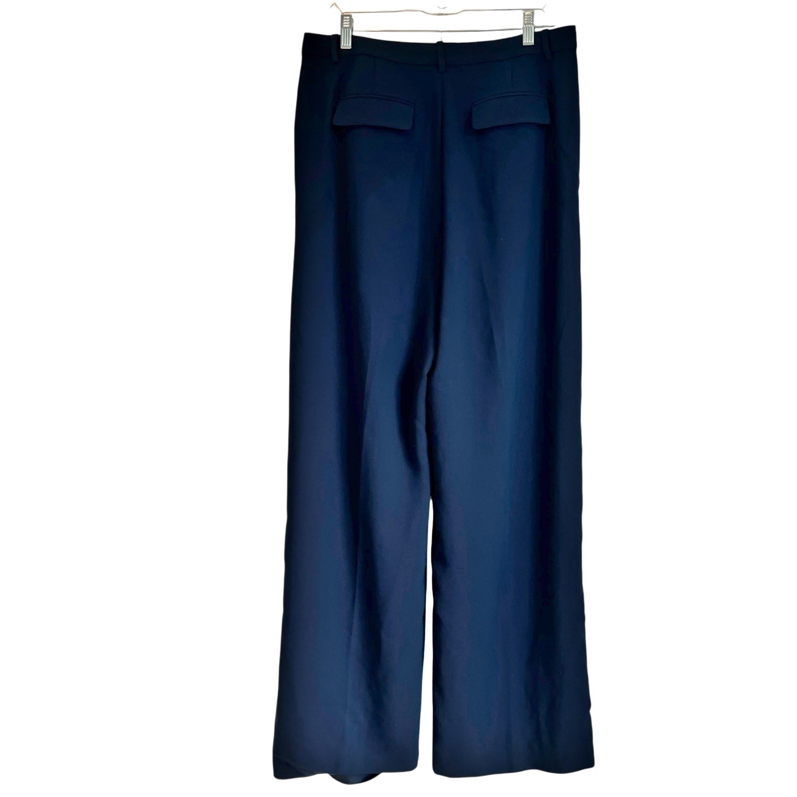 J. Crew Relaxed Fit Pleated Eassential Wide Leg Pant City Crepe Blue 12T NWOT image 6