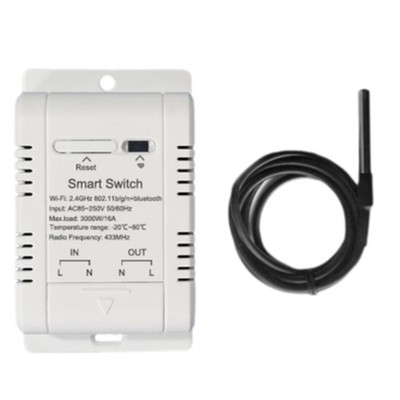 Tuya WiFi Temperaturschalter 16A Kabelloser Thermostat mit 1M Sensor Intell3850