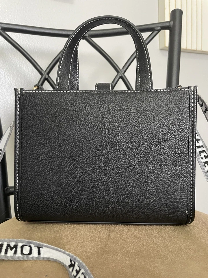 Tommy Hilfiger Small Black Tote Bag With Adjustable Fabric Shoulder Strap - Image 4 of 4