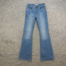 Levi's 726 Flare Jeans Women's Blue Wash W29 L34 Mid-Rise Stretch Denim