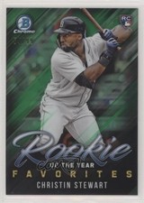 2019 Bowman ROY Favorites Chrome Green Refractor 54/99 Christin Stewart 8t7