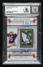 Sean Astin Rudy Notre Dame Signed Auto Custom Card Patch 1/1 BAS