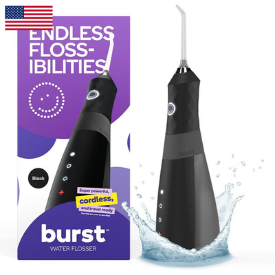 Burst Electric Water Flosser For Teeth Cleaning 3 Modes/Black Cordless Plaque