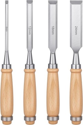  NEW  4-Piece Wood Chisel Set, Professional Wood Woodworking Tools