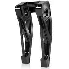 Eumti 10" Tall Pullback Handlebar Risers 1" Clamping One-Piece Gloss Black Fit