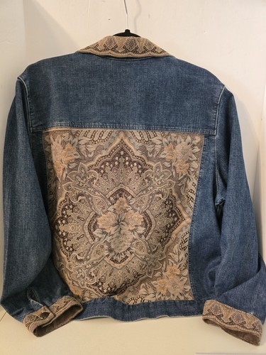 VTG 90s Gotcha Covered USA Western Floral Jacket Denim Retro Size XL - Picture 7 of 7