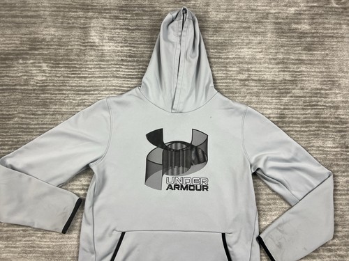 Under Armour Hoodie Boys YXL Gray Pocket Long Sleeve Loose Outdoor - Picture 2 of 19