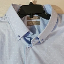 Daniel Cremieux Signature Canclini XXL Blue Paisley Dress Shirt NWT L561