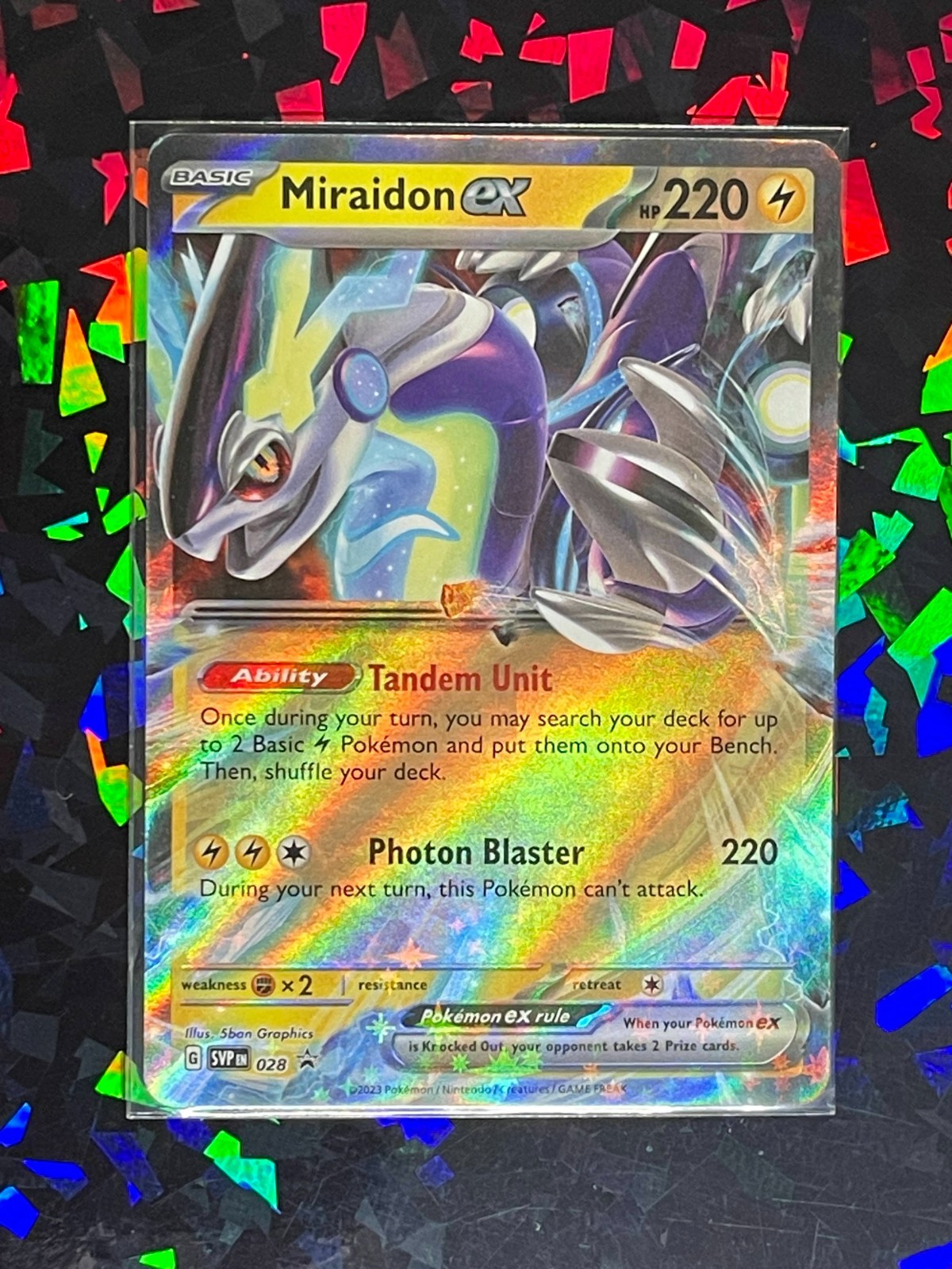 Miraidon ex SVP 028 28 (Black Star Promo) Scarlet & Violet Near Mint Pokemon TCG
