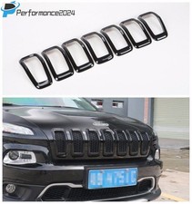 For 2014-2018 Jeep Cherokee Black Front Grille Inserts Grill Frame Cover Trim 7x For 2014-2018 Jeep Cherokee Black Front Grille Inserts Grill Frame Cover Trim 7x