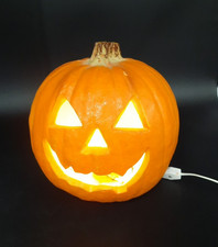 Vtg Light-Up Jack-O-Lantern Pumpkin Halloween Decor Electric 1993 Trendmasters