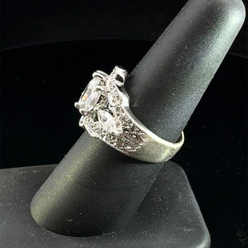925 Sterling Silver CZ Engagement Ring 7.0grams Size:7 (WCP030048) - Picture 3 of 4