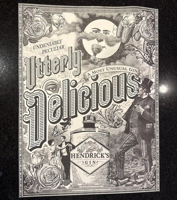 HENDRICK'S GIN   Large (24in by 18in) French Vintage Advertising Poster