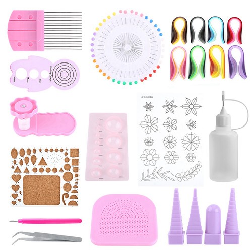 Complete Paper Quilling Set: 8 Colors Strips Moulds & Tools Included - Picture 2 of 23