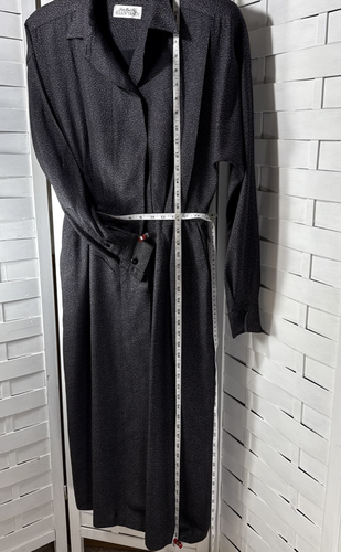 Klassisches Karriere Seidenkleid Linda Allard Ellen Tracy schwarz Druck Midi Länge Gr. 10 - Bild 4 von 20