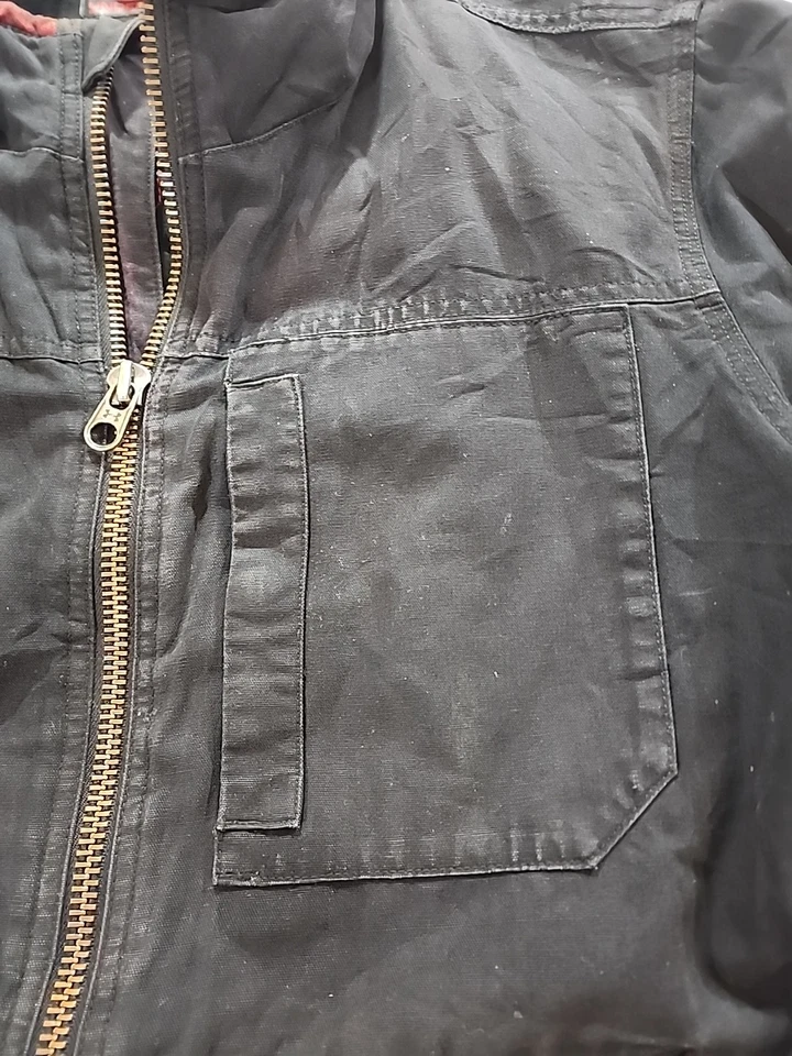 Chaqueta Under Armour Para Hombres Lg Caza Bombardero Motociclista Acolchada Cremallera Aislada Negra Foto 4 de 4