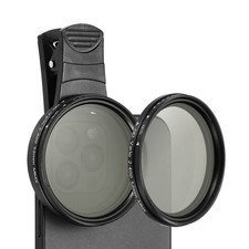 52mm Phone Camera Lens, Clip-On ND2-400 Filter, Black