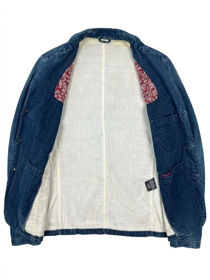 45R 45rpm R-by45rpm Indigo Coverall Jacket Denim Work Coat Size L Vintage Japan - product detail image 3