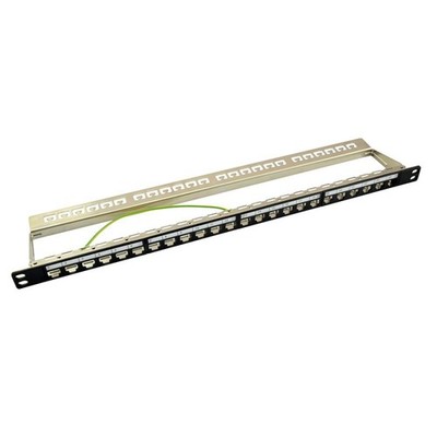 LogiLink NK4040 19'' Patchpanel für 24 Keystone Module 0,5 HE schwarz unbestückt