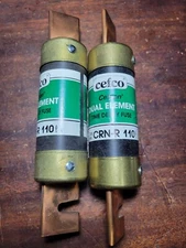 2 Cefco Class RK-5 250 V 200,000 AMPS RMS Dual Element Time Delay Fuse CRN-R-110