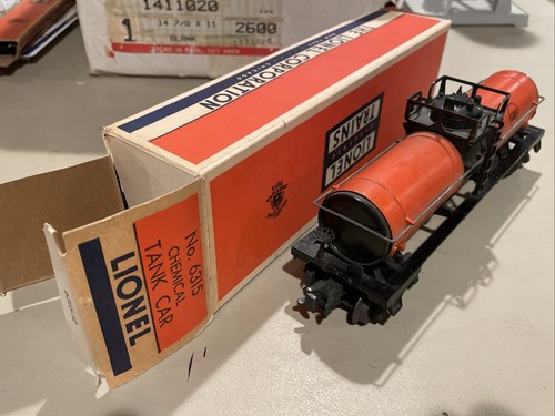 ORIGINAL LIONEL 6315 GLOSSY GULF TANK CAR - BRICK OB - C-7+- 1956 - Picture 3 of 9