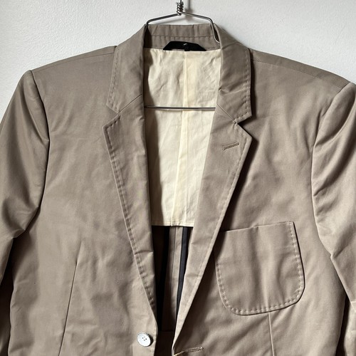 Rag & Bone Blazer Jacket Men's 38 Timberwolf Beige Two Button Slim Notch Cotton - Picture 10 of 12