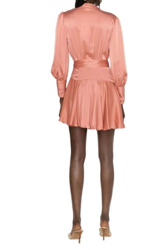 Zimmermann Silk Wrap Mini Dress | Dusty Pink, Sueded Silk Cocktail, Party Dress - 第 3/10 張圖片