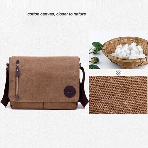 Vintage Canvas Shoulder Bag Messenger Crossbody Handbag Briefcase Satchel Bag AU - Picture 11 of 26