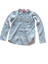 Isaac Mizrahi shine  pullover sweater girls sz 5/6 gold holiday thumb holes