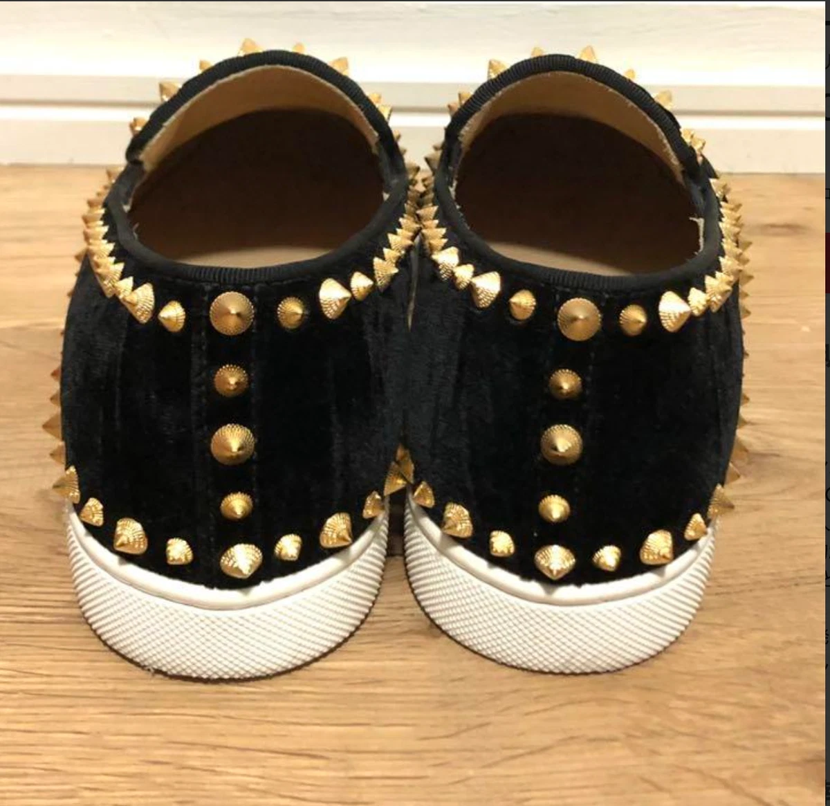 Christian louboutin pik boat flat sales veau velours
