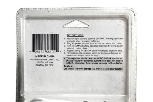 Lemax Village Collection AC Power Adapter with 4-Output Jacks 3V #54100 1998 NEW - Picture 5 of 5