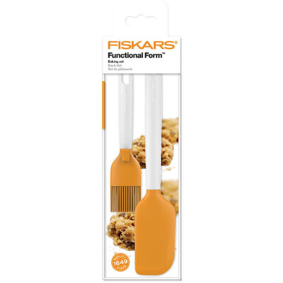 BRANDNEU: Fiskars Funktionsform: Backset - Teigschaber & Silikonbürste