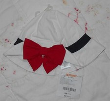 Gymboree 3 M White W/Red Bow Nautical Sun Bonnet 2014 Summer 2 W/Chin Strap NWT