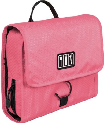 Bagsmart Portable Folding Travel Toiletry Hanging Wash Bag Pink