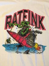 Rat and Fink Ed Big Daddy Roth Shirt Caricature Funny White S-5XL
