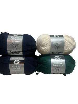 Loops & Threads Charming 3oz/270yds- Mixed Lot of 4 - Cream, Hunter Green, Navy