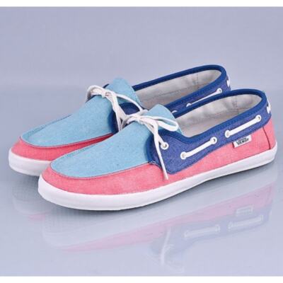 Vans Chauffette Slip-on Aqua Sea Calypso Coral Vacation Beach Canvas Women's 8.0