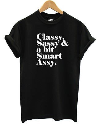 Classy Sassy and A Bit Smart Assy T-Shirt Clever Girl Damen Bibliothek Universität
