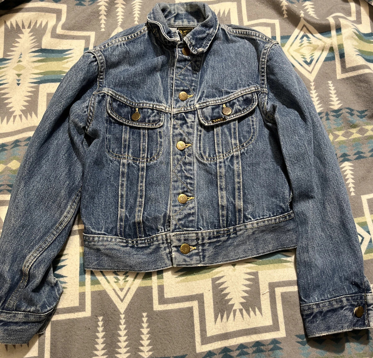 Vintage Lee Riders 70s 80s Blue Denim Jean Jacket Youth Size 14