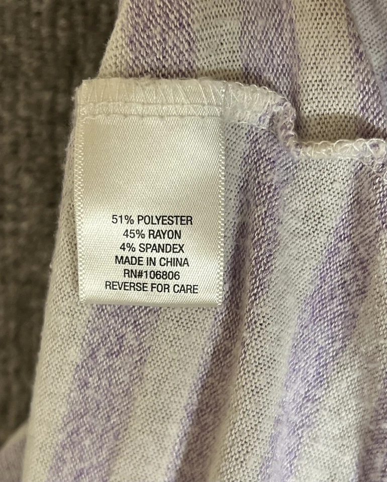 Croft & Barrow 紫色条纹长袖连帽上衣女式大码 3X 口袋 — 第 4/4 张图片