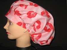 Surgical Scrub Hats/Caps Valentines Day Lips and Kisses