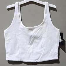 Art Class Girls' XL 14 White Dual Layer Brami Cropped Sleeveless Tank Top