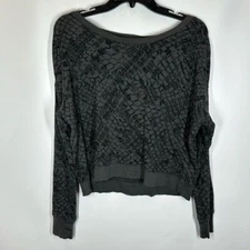 Splendid | Women’s M  Medium Gray Snake Print Cropped Thermal